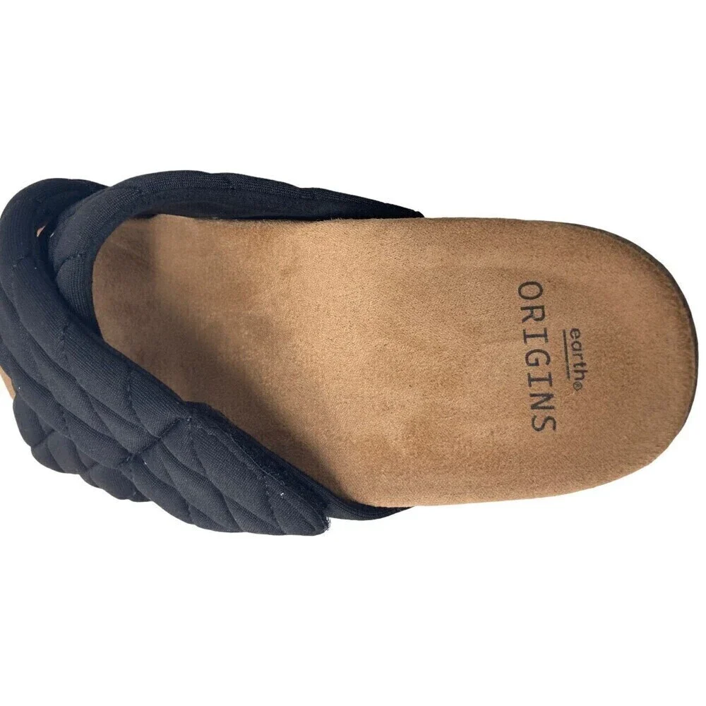 Earth Origins Oceana Size 6 Wide Women's Casual Sandal Black